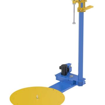 Steel Semi-Automatic Stretch Wrap Machine 50 In. Turntable Diameter 4,000 Lb. Capacity Blue / Yellow 50" Powered Stretch Wrap Machine - SWA-50