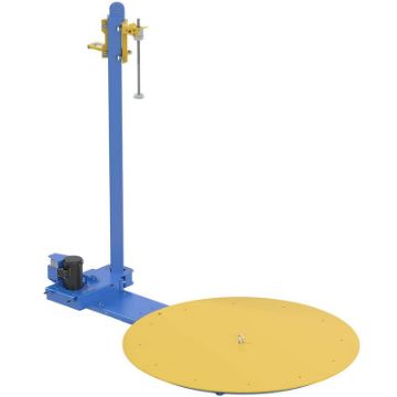 Steel Semi-Automatic Stretch Wrap Machine 70 In. Turntable Diameter 4,000 Lb. Capacity Blue / Yellow 70" Powered Stretch Wrap Machine - SWA-70