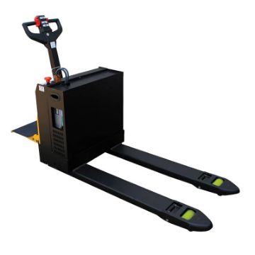 Steel Pallet Truck with Rider Platform 27 In. x 48 In. 4500 Lb. Capacity Black Electric Pallet Truck with 4500 lb Capacity - 27X48 Forks - Rider Platform - EPT-2748-45-RP