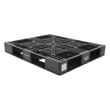 High Density Polyethylene Pallet 39-1/2 In. x 47-3/8 In. x 6 In. 8000 Lb. Capacity Black Plastic Pallet / Skid Color Coded, 40" X 48" - PLP2-4840-BLACK