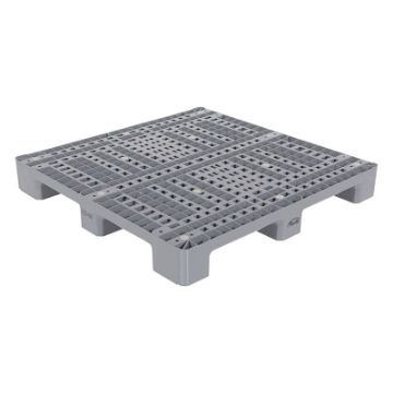 High Density Polyethylene Solid Top Rackable Pallet/Skid 47-1/2 In. x 47-1/2 In. x 5-1/2 In. 13,000 Lb. Floor Capacity Gray Plastic Pallet, 8,800 Lb. 48" X 48" - PLPS-4848