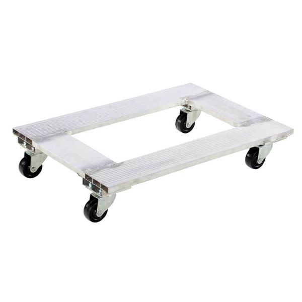 Aluminum Channel Dolly with Hard Rubber Casters, 21 In Wide x 30 In Long, 900 Lb Capacity, Silver - ACP-2130-9
