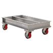 Aluminum Channel Dolly with Poly-On-Steel Casters, 24 In Wide x 42 In Long, 2000 Lb Capacity, Silver - ACP-2442-20