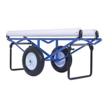 Portable Carpet Dispenser with Foam Filled Wheels 61 In. x 25-15/16 In. x 24-7/8 In. 500 Lb. Capacity Blue Carpet Dolly w Dispenser Foam-Filled Wheels 60 X 26 - CARPET-D-FF