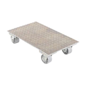 Aluminum Plate Dolly with Cast Steel Wheels 27 In. x 16 In. x 6-3/16 In. 2800 Lb. Capacity Silver Aluminum Dolly W/Steel Wheels 16 X 27 - Part# PDA-1627-C-S - PDA-1627-C-S