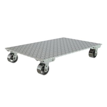Aluminum Plate Dolly with Cast Steel Wheels 36 In. x 24 In. x 6-3/16 In. 2800 Lb. Capacity Silver Aluminum Dolly W/Steel Wheels 24x36 - Part# PDA-2436-C-S - PDA-2436-C-S