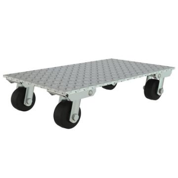 Aluminum Plate Dolly with Rubber Wheels 27 In. x 16 In. x 6 In. 1200 Lb. Capacity Silver Aluminum Dolly W/Rubber Wheels 16 X 27 - Part# PDA-1627-R-S - PDA-1627-R-S