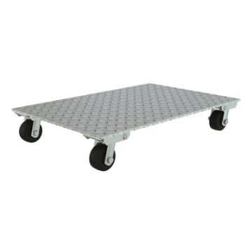 Aluminum Plate Dolly with Rubber Wheels 36 In. x 24 In. x 6-1/8 In. 1200 Lb. Capacity Silver Aluminum Dolly W/Rubber Wheels 24 X 36 - Part# PDA-2436-R-S - PDA-2436-R-S