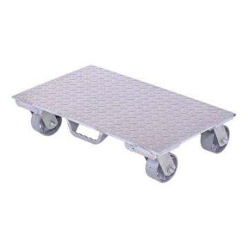 Aluminum Plate Dolly with Cast Steel Wheels and Handle 27 In. x 16 In. x 6 In. 2800 Lb. Capacity Silver Aluminum Dolly W/Stl Wheels & Handle 16x27 - Part# PDA-1627-C-S-H - PDA-1627-C-S-H
