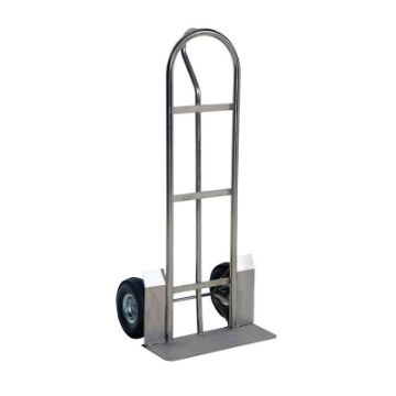 Stainless Steel Heavy Duty P-Handle Truck with Pneumatic Wheels 600 Lb. Capacity Silver Ss P Handle Truck-600lb Pneumatic Wheels - SPHT-500-HD-SS