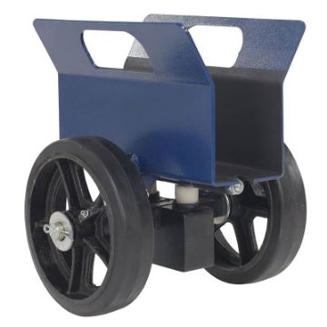 Steel Heavy Duty Adjustable Panel Dolly With Mold On Rubber Casters 12 In x 12-1/4 In x 12-1/4 In 1200 Lb. Capacity Blue Plate Slab Dolly HD  1.2k Rubber/Steel - PLDL-HD-4-8MR - PLDL-HD-4-8MR