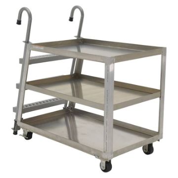 Aluminum Stock Picker with Steel Ladder 52 In. x 27-7/8 In. x 50-3/16 In. 1000 Lb. Capacity Stock Picker Aluminum 28 X 48 1000 Lb., SPA3-2848 - SPA3-2848