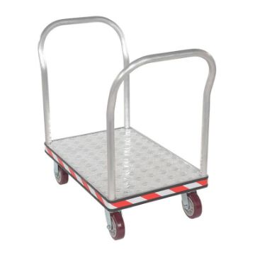 Aluminum Heavy Duty Dual Handle Tread Plate Platform Truck 24 In. x 36 In. 3600 Lb. Capacity Silver Alum Treadplate Platform Trk 24X36 Dbl Hdl - ATP-C-2436-2HDL