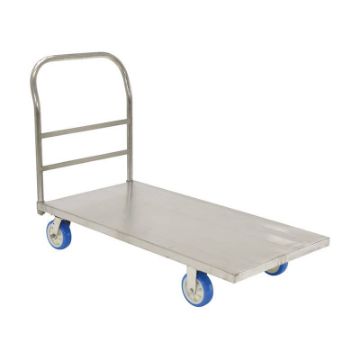 201 Stainless Steel Platform Truck 24 x 48 In. Deck 2,000 Lb. Static Capacity Silver Stainless Steel Platform Truck 24X48 - SSPT-2448