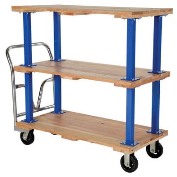 Hardwood Triple Deck Platform Cart 24 In x 48 In 1,600 Lb. Capacity Tan Triple Deck Hardwood Platform Cart 24X48 - VHPT/TD-2448
