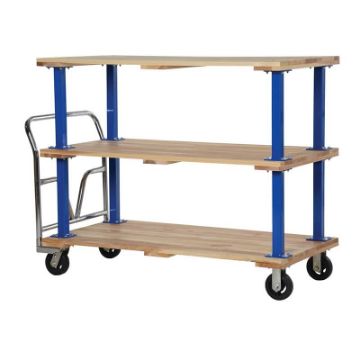 Hardwood Triple Deck Platform Cart 30 In x 60 In 1,600 Lb. Capacity Tan Triple Deck Hardwood Platform Cart 30X60 - VHPT/TD-3060