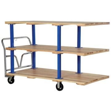 Hardwood Triple Deck Platform Cart 36 In x 72 In 1,600 Lb. Capacity Tan Triple Deck Hardwood Platform Cart 36X72 - VHPT/TD-3672