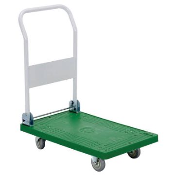 Plastic Platform Truck with Fold Down Handle 18 In. x 30 In. 250 Lb. Capacity Green Plastic Folding Platform Truck 250 Lb 18X30 in. - FPT-1830