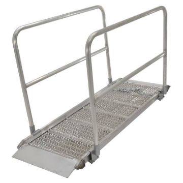 Walk Ramps With Snow/Ice Grip & Hand Rails - 28" Wide Overlap StyleVestil Model number: AWR-G-28-HR-GRP Alum Grip Strut Van Ramps w/Hand Rails - 28" & 38" Wide, Overlap Style