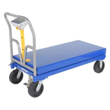 Steel Platform Truck 3600 lb. Capacity 24X48 W/Scale and 8"x2" Glass Filled Nylon casters. Part #: SPT-SCL-GRP Steel Platform Trucks w Weigh Scale