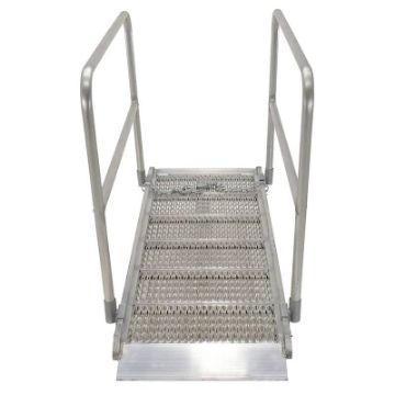 Walk Ramps With Snow/Ice Grip & Hand Rails - 28" Wide Overlap StyleVestil Model number: AWR-G-28-HR-GRP Alum Grip Strut Van Ramps w/Hand Rails - 28" & 38" Wide, Overlap Style