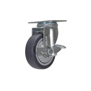 Industrial Caster, thermoplastic polyurethane rubber casters, Model; CST-B23-TPR-GRP Thermoplastic Polyurethane Rubber Casters
