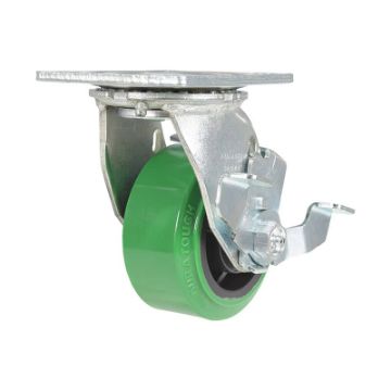 Caster thread is 100% polyurethane. This caster is a great upgrade for standard polyurethane casters. Polyurethane Duratough Casters